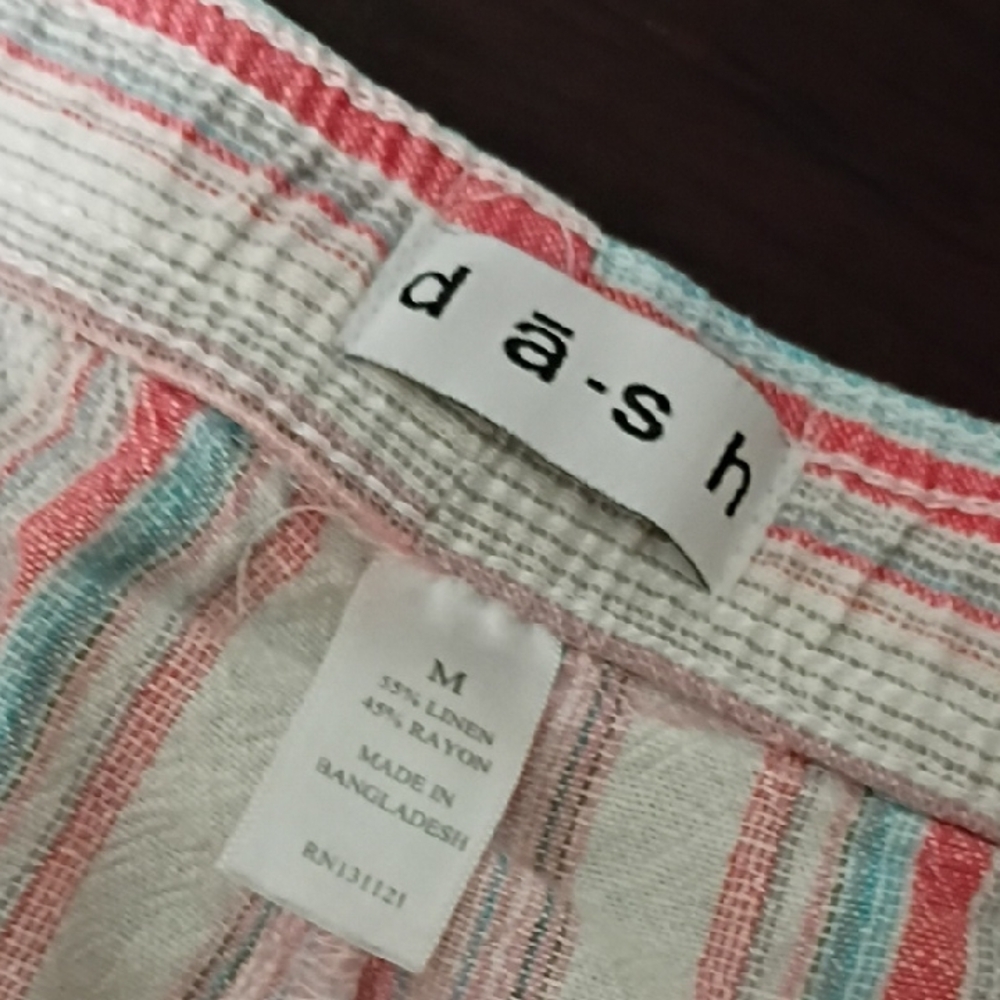 Women's Pink Striped Drawstring Bermuda Shorts - Picture 2 of 5